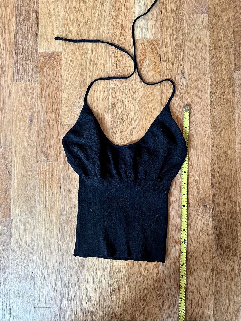 Early 2000s Dolce & Gabbana Black Spaghetti Strap halter top Size 44